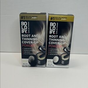 BOLDIFY Root Touch Up Powder with Brush, Covers Thinning Hair Grays Light Blonde